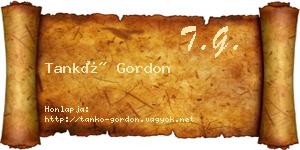 Tankó Gordon névjegykártya